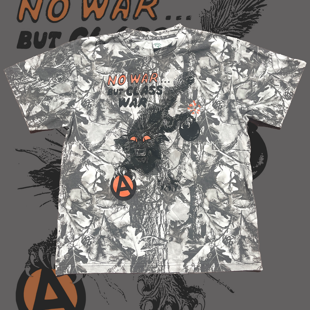 Anarcho-cat camo shirt *PRE ORDER*